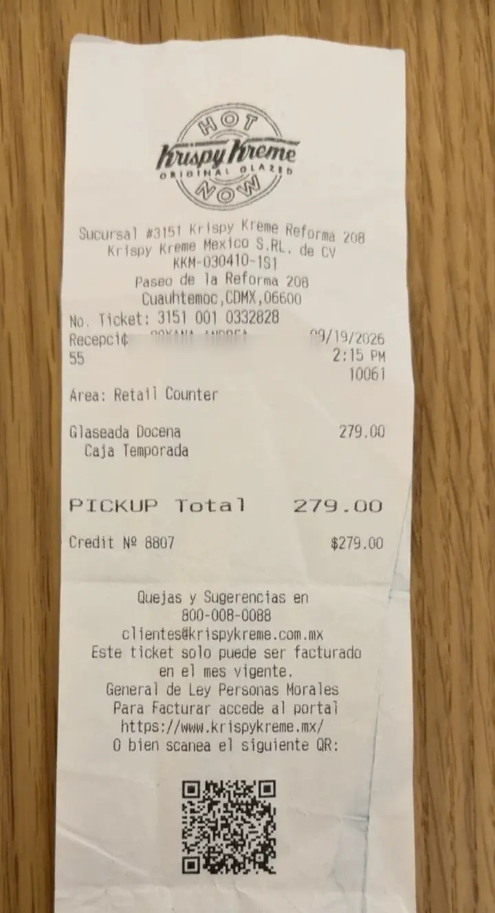ticket de restaurante o gasolina, tal como llega en la cuenta